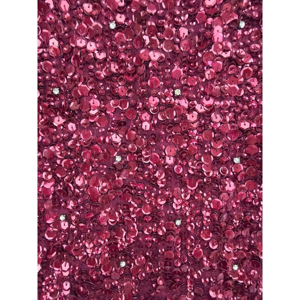 Mac Duggal 10509 Burgundy Beaded Sequin Sheath Sleeveless Cocktail Gown 8 NWT - Picture 12 of 16